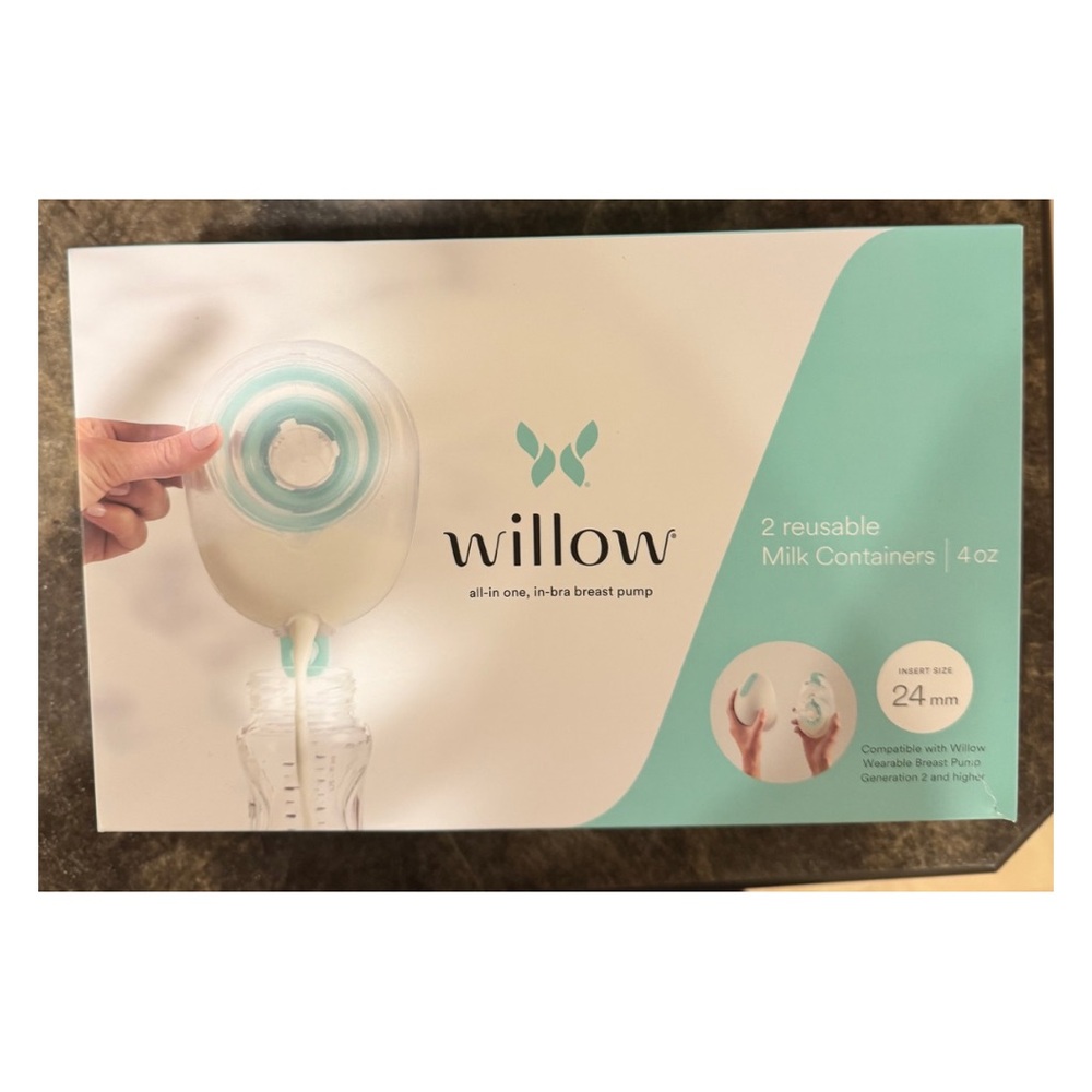 Willow Pump 24mm Reusable Milk Containers 4oz Gen 2+ Breast Pump Parts NEW